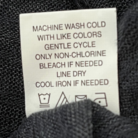 Eyeshadow Charcoal Gray Open Front Fringe Kimono L - Picture 10 of 10